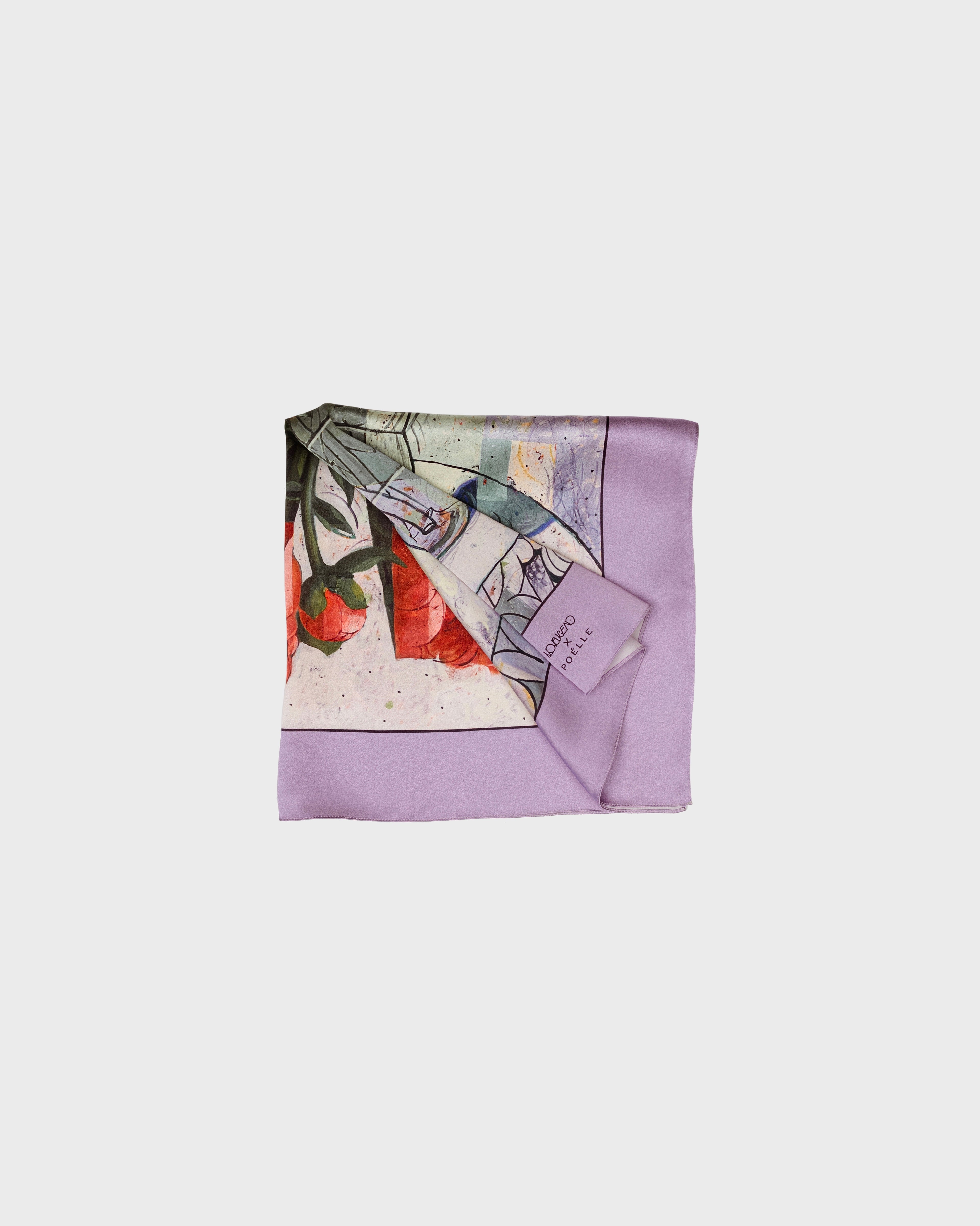 Small silk scarf by Pion in purple