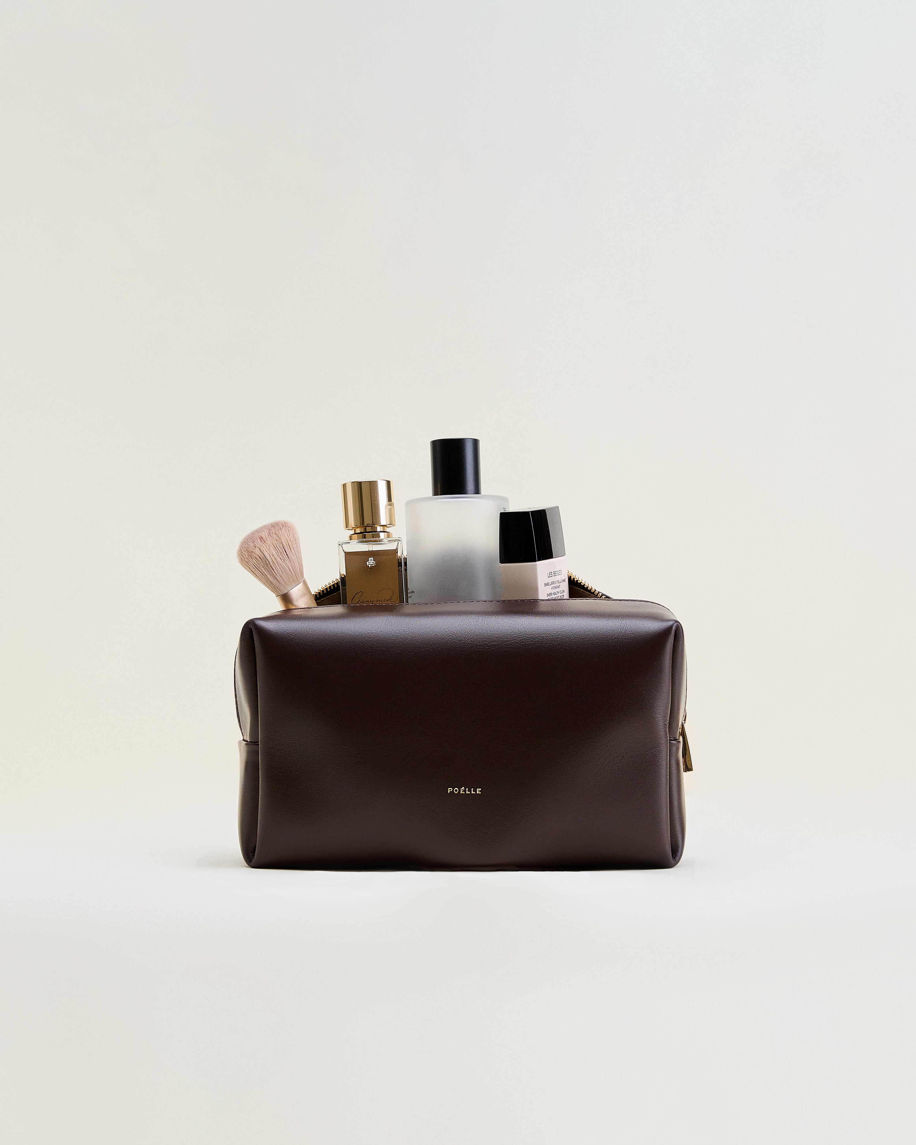 Make-up cosmetic bag in brown